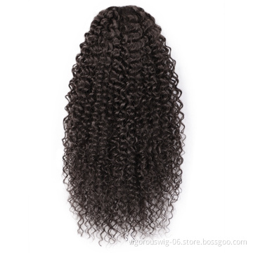 Vigorous Wholesale Cheap Price Middle Long Kinky Curly Adjustable Updo Brown Black Drawstring Synthetic Ponytail Hair Extension